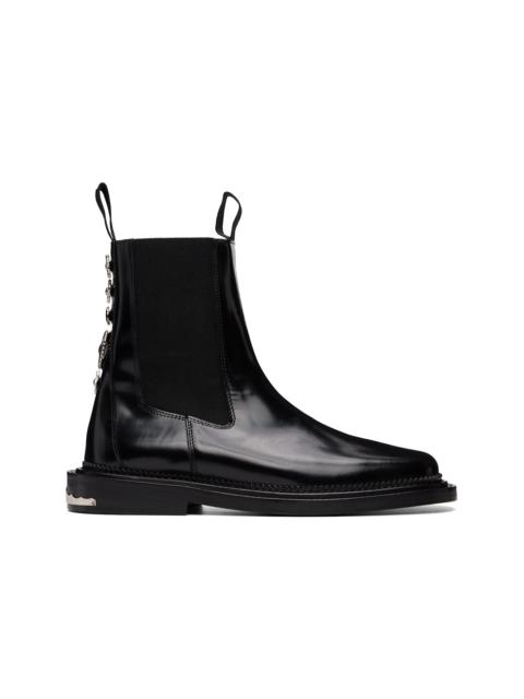 TOGA VIRILIS Black Leather Chelsea Boots
