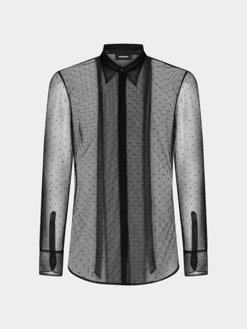 DSQUARED2 EVENING SEE THROUGH BOW SHIRT
