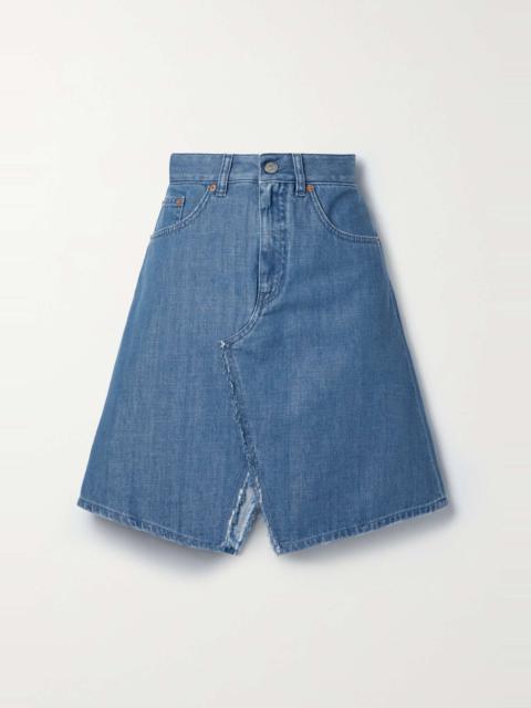 MM6 Maison Margiela Frayed denim mini skirt