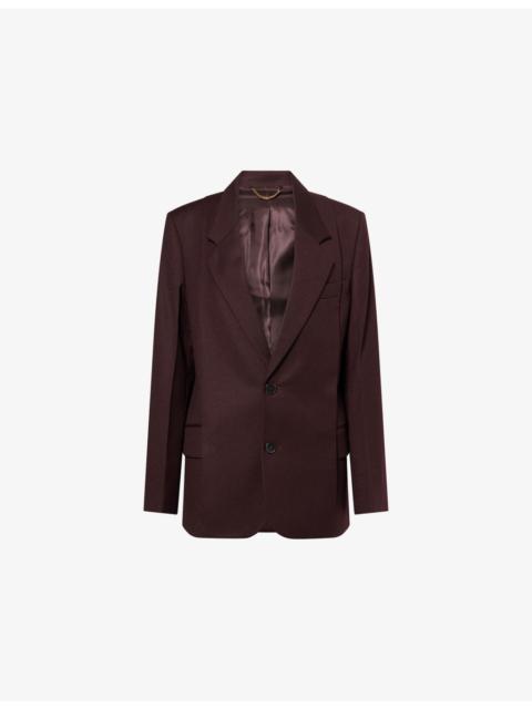 Victoria Beckham Crease-Detail Single-Breasted Wool Jacket