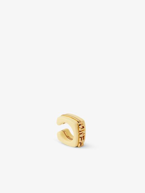 FENDI Fendigraphy Earcuff Sorbet yellow and gold-colored metal earring