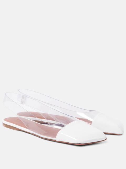 Amina Muaddi Ane square-toe ballerina shoes