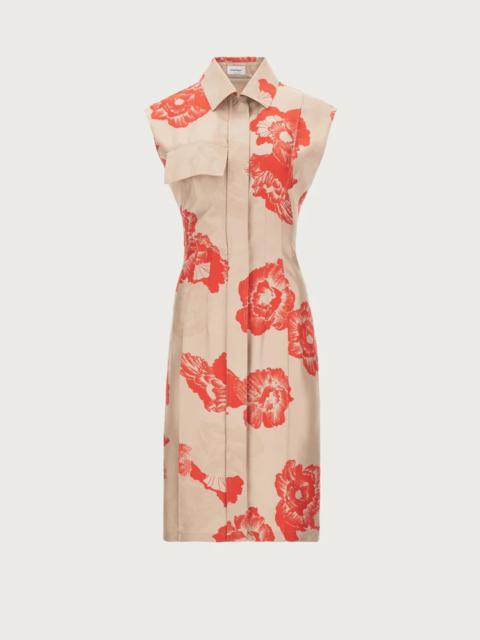 FERRAGAMO POPPIES PRINT SILK DRESS