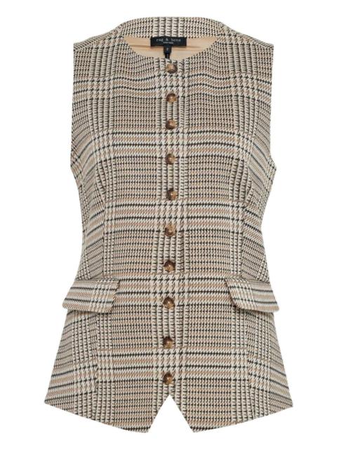 rag & bone Irina Ponte check waistcoat