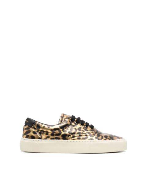 SAINT LAURENT Venice leopard-print low-top sneakers