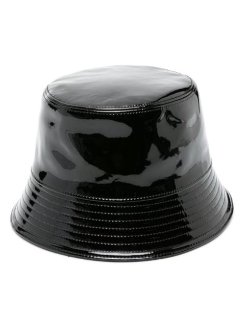 triangle-logo patent-leather bucket hat
