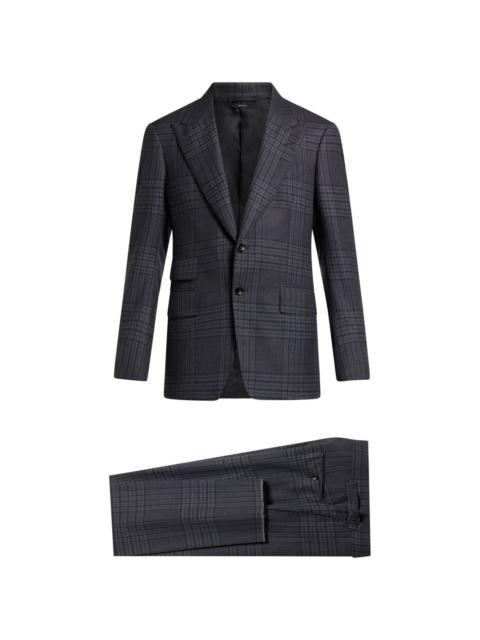 check-pattern single-breasted suit