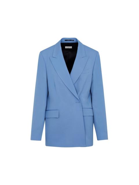 Dries Van Noten Wool Beno Jacket Blue Virgin