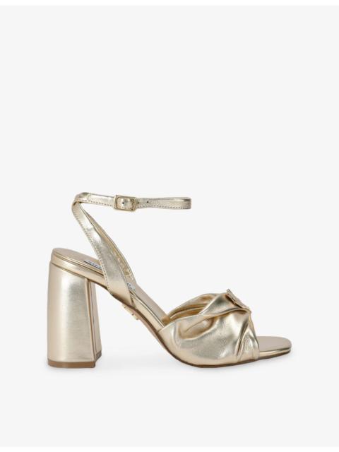 STEVE MADDEN Montage Faux-Leather Heeled Sandals