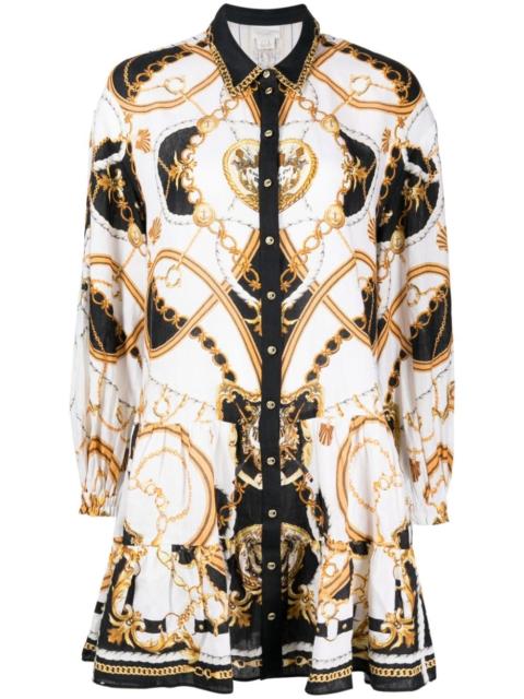 CAMILLA graphic-print linen dress