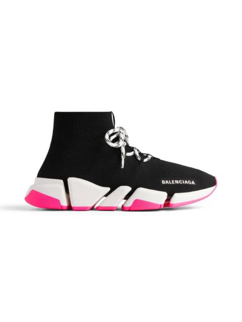 BALENCIAGA Women s Speed 2.0 Lace up Recycled Knit Sneaker in Black REVERSIBLE