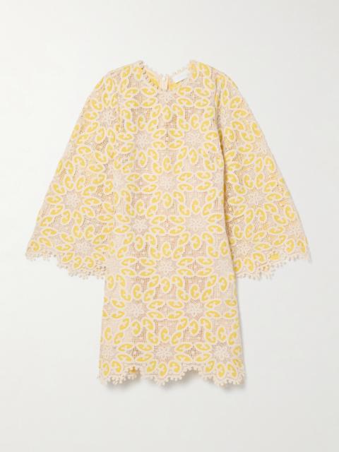 Zimmermann Golden Cotton-lace Mini Dress