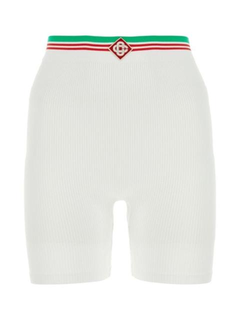 CASABLANCA White stretch nylon blend leggings