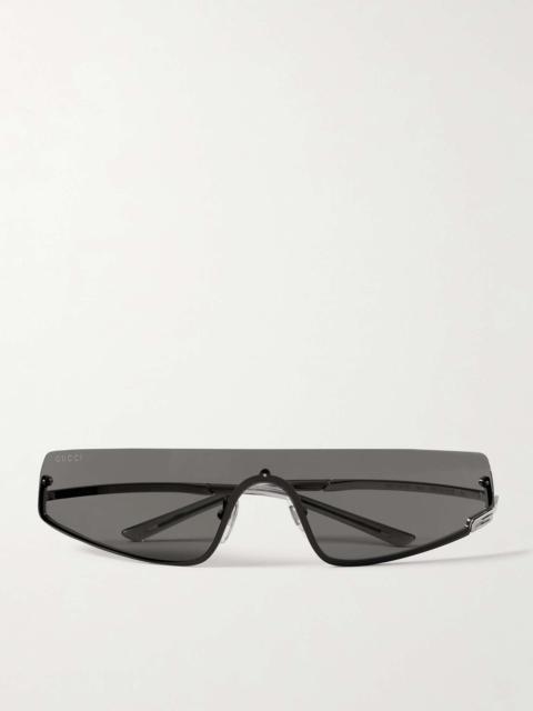 GUCCI D-Frame Silver-Tone Sunglasses