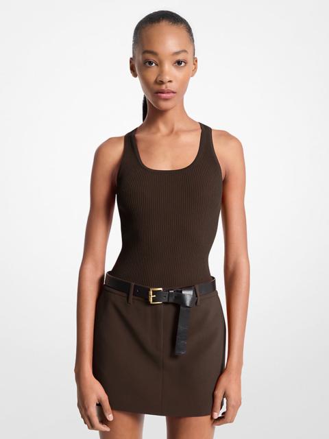 MICHAEL KORS Ribbed Scoop-Neck Tank Top