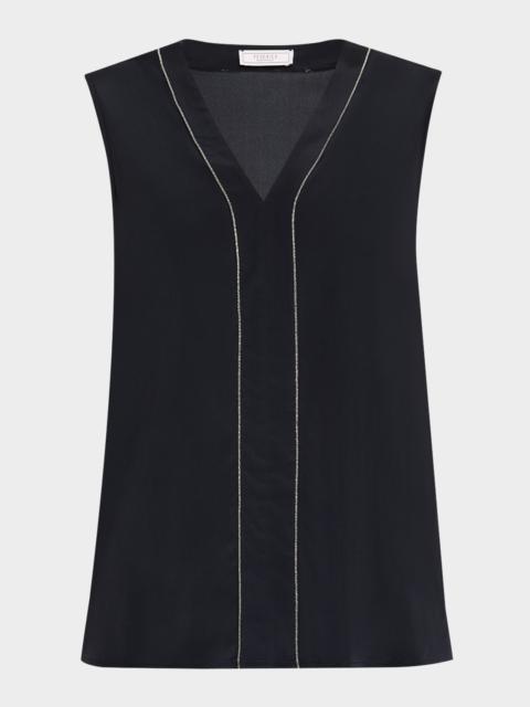 PESERICO Sleeveless Chain-Trim Top