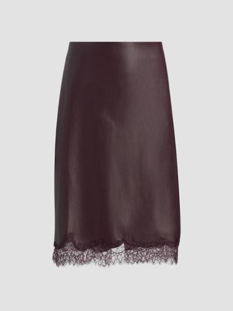 LAMARQUE Women's Sonja Faux Leather Lace-Trimmed Midi-Skirt - Vamp