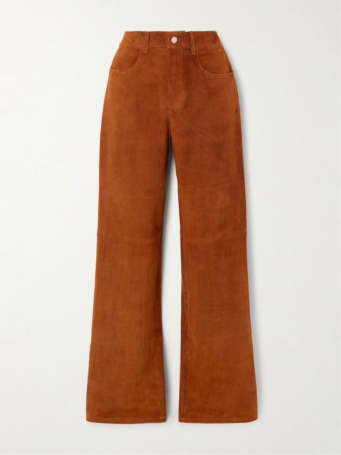 STOULS Mythéo paneled suede straight-leg pants Tan