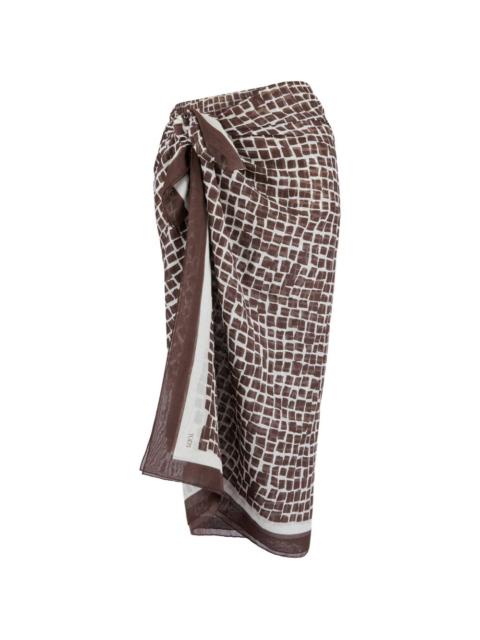 Tod's patterned-print beach cover-up