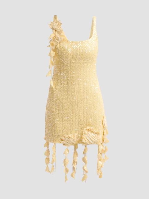 PatBO Women's Iara Sequin Crochet Mini Dress - Yellow