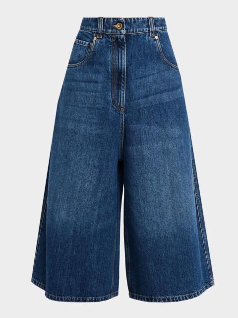 Brunello Cucinelli Baggy Cropped Denim Trousers
