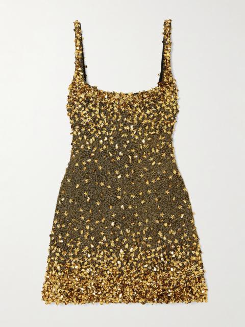 CLIO PEPPIATT Midas Embellished Stretch-tulle Mini Dress
