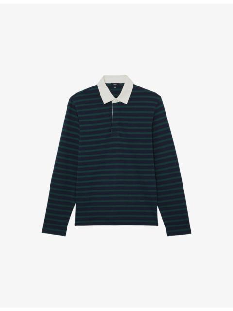 REISS Connors Rugby-Stripe Cotton Polo