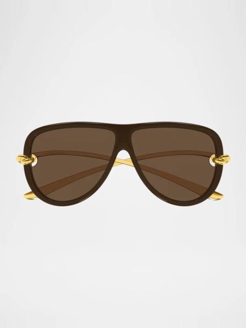 Bottega Veneta Knot 61MM Aviator Sunglasses