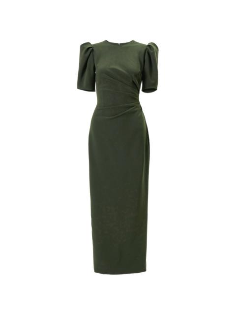 CAROLINA HERRERA puff-sleeve draped maxi dress