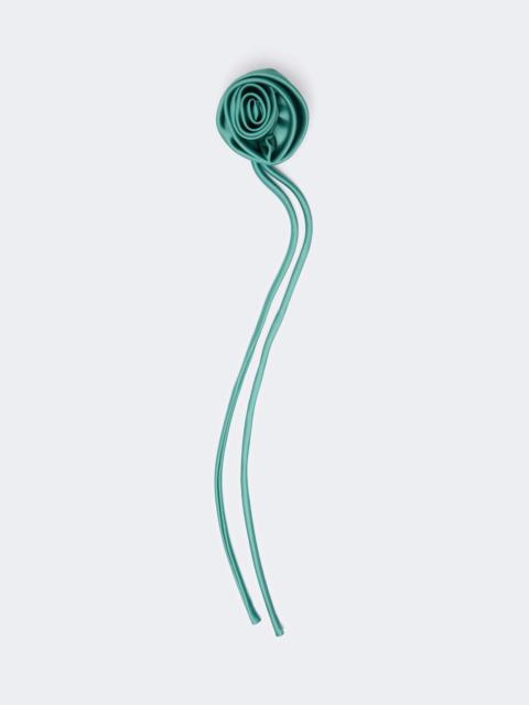 Max Mara MOSCHEA Satin flower brooch - PASTEL GREEN