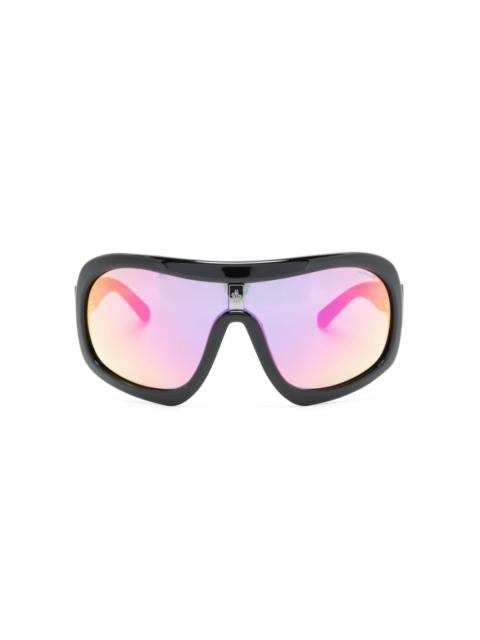 Moncler logo-plaquee biker-style sunglasses