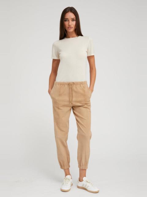 SAND SUEDE SWEATPANTS