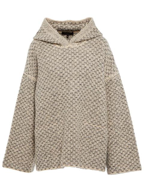 Monte Bianco hooded cashmere poncho