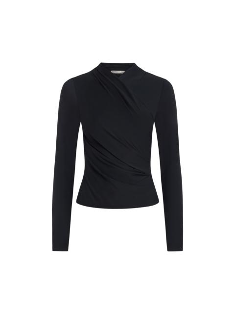 DEREK LAM 10 CROSBY ISAIAH LONG SLEEVE WRAP TOP
