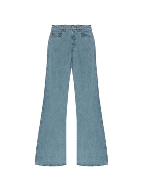 wide-leg mid-rise jeans