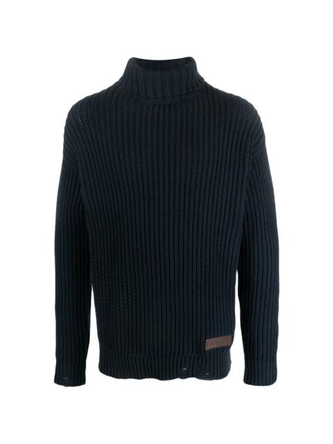DSQUARED2 logo-patch roll-neck knitted jumper