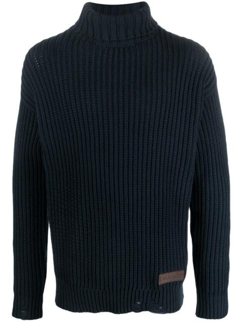 DSQUARED2 logo-patch roll-neck knitted jumper