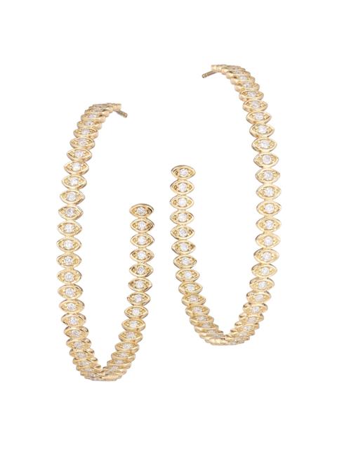 SYDNEY EVAN Women's 18K Yellow Gold & Diamond Evil Eye Hoop Earrings - Gold