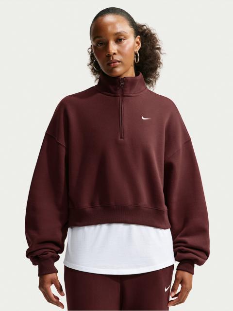 Nike Nike Studio Fleece Medium Weight Women's Oversized 1/4-Zip Cropped Top