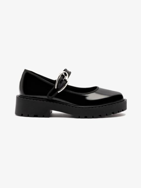Larroudé Wednesday Verona Flatform In Black Box Leather