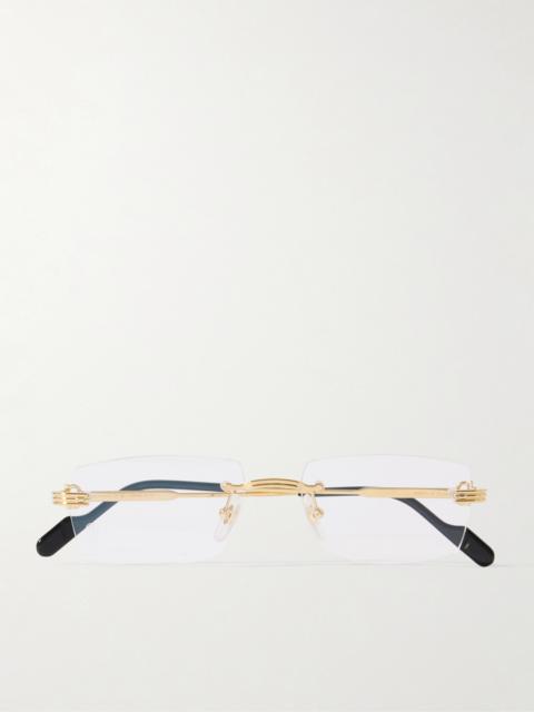 Cartier Première De Cartier Rimless Rectangle-frame Gold-tone Optical Glasses