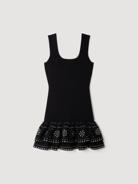 Sandro SHORT KNIT DRESS WITH STUDS