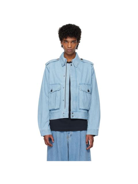 Dries Van Noten Blue Epaulets Denim Jacket