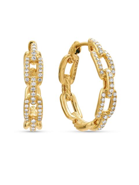 DAVID YURMAN Women's Stax Chain Link Hoop Earrings in 18K Yellow Gold with Diamonds, 23.8MM - Diamond