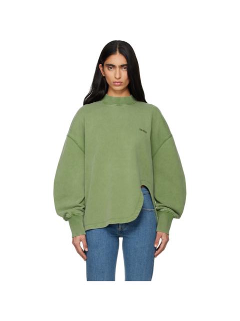 THE ATTICO Green American Fleece Sweatshirt