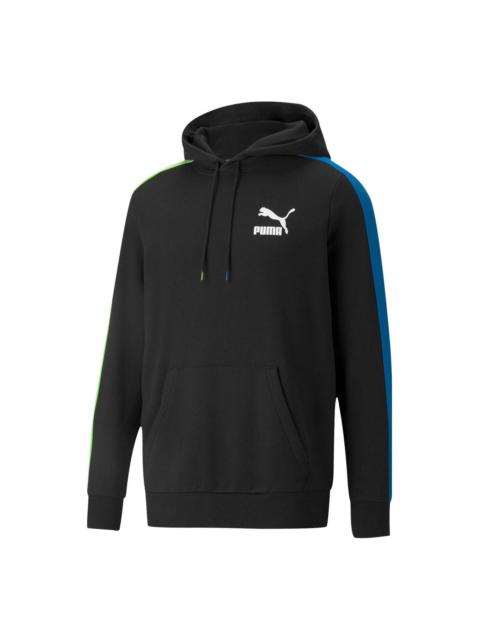 Puma Cotton Crew Neck Hoodie 'Black Blue Green' 531354-56