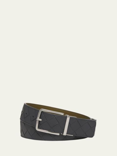 Bottega Veneta Men's Reversible Intrecciato Leather Belt