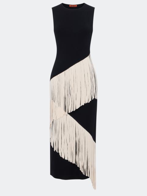 SIMONMILLER Spiral Knit Dress In Black/Macadamia