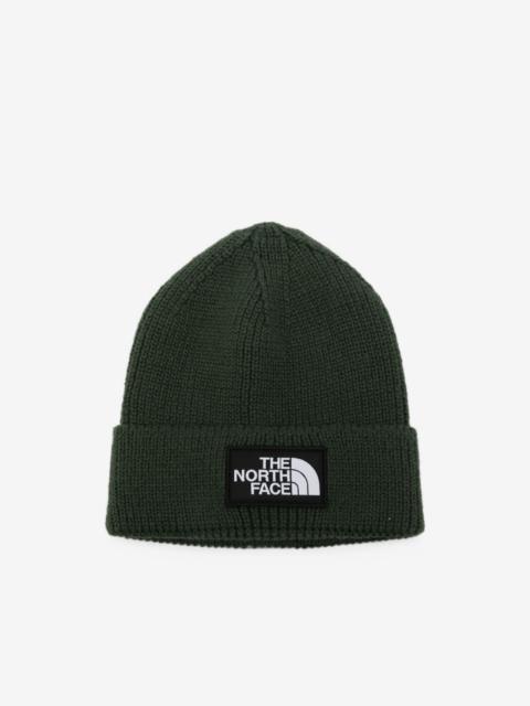 The North Face logo-patch ribbed-knit beanie hat