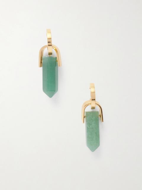 La DoubleJ Pillar Gold-plated Aventurine Earrings